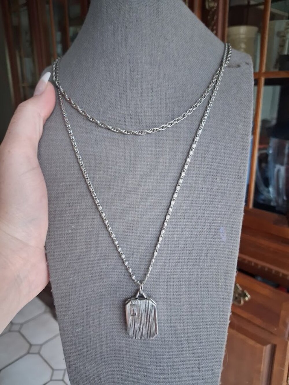 Double stranded Locket necklace